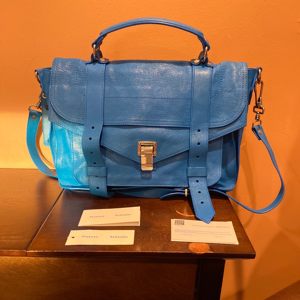 Genuine Proenza Schouler Medium Blue Satchel Bag